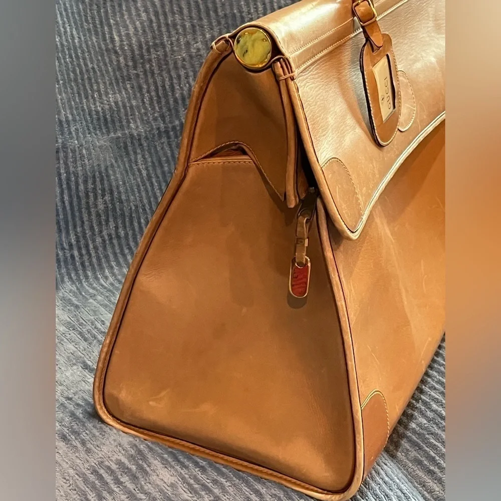 Gucci Vintage Leather Travel Bag